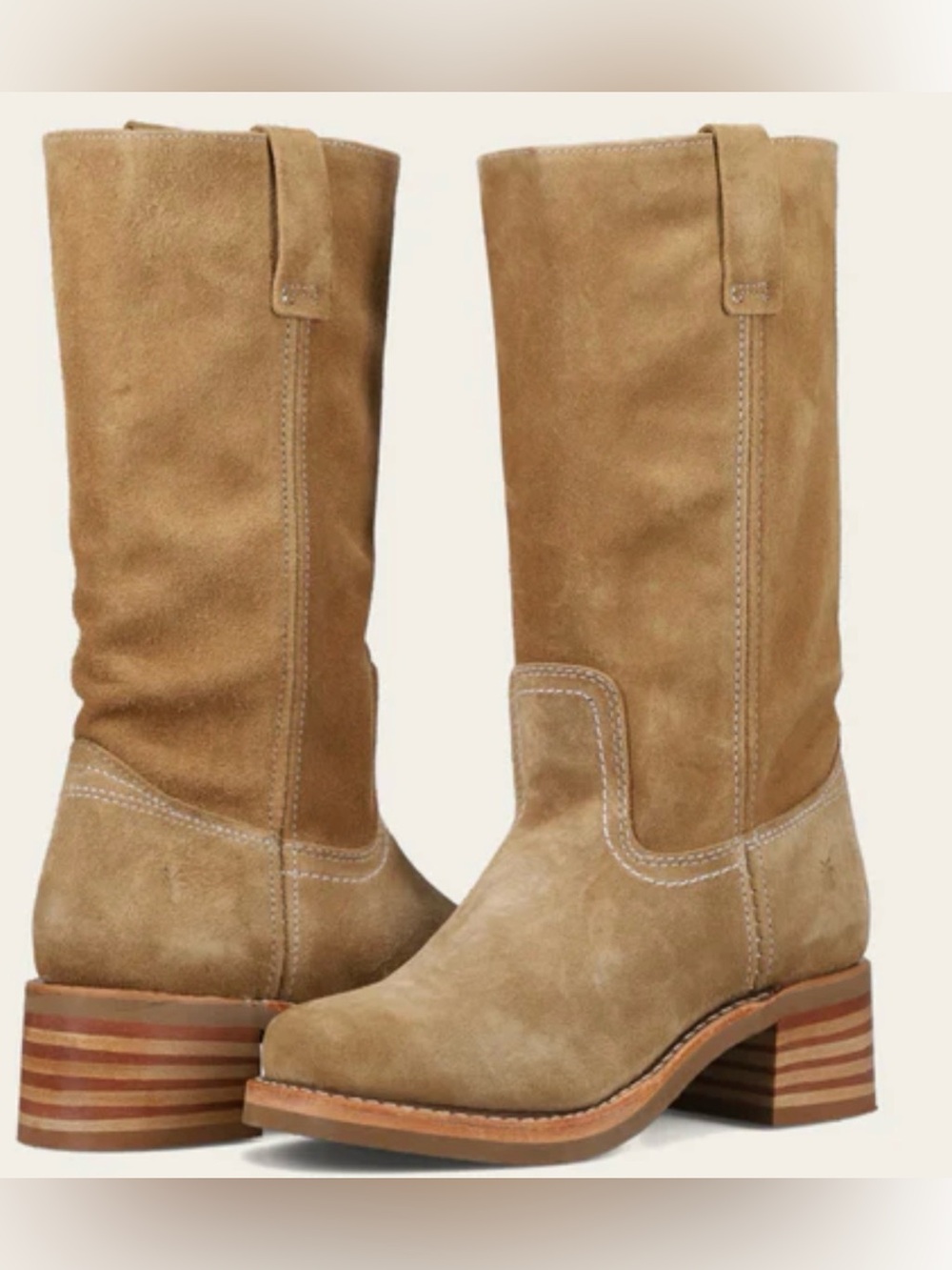Frye Campus Boots 12R Tan Suede Size 7